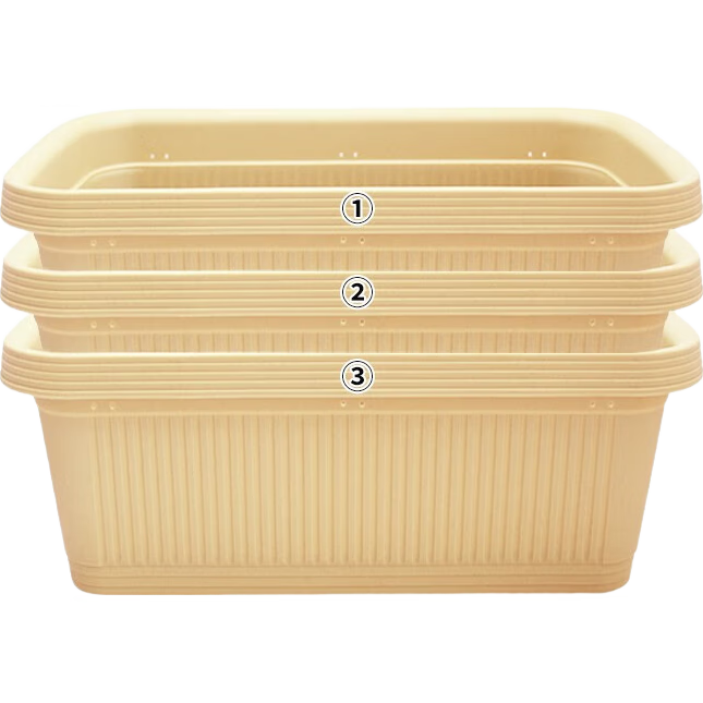 愛麗思陽臺種菜盆種菜箱草莓種植盆長條花盆塑料蔬菜種植箱種菜專用盆 【3個裝】深型700茶色