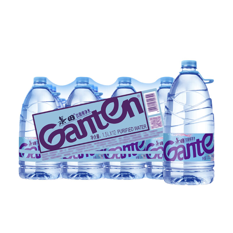 景田 饮用纯净水/天然泉水 1.5L*12瓶  会议办公用水 家庭健康饮用水