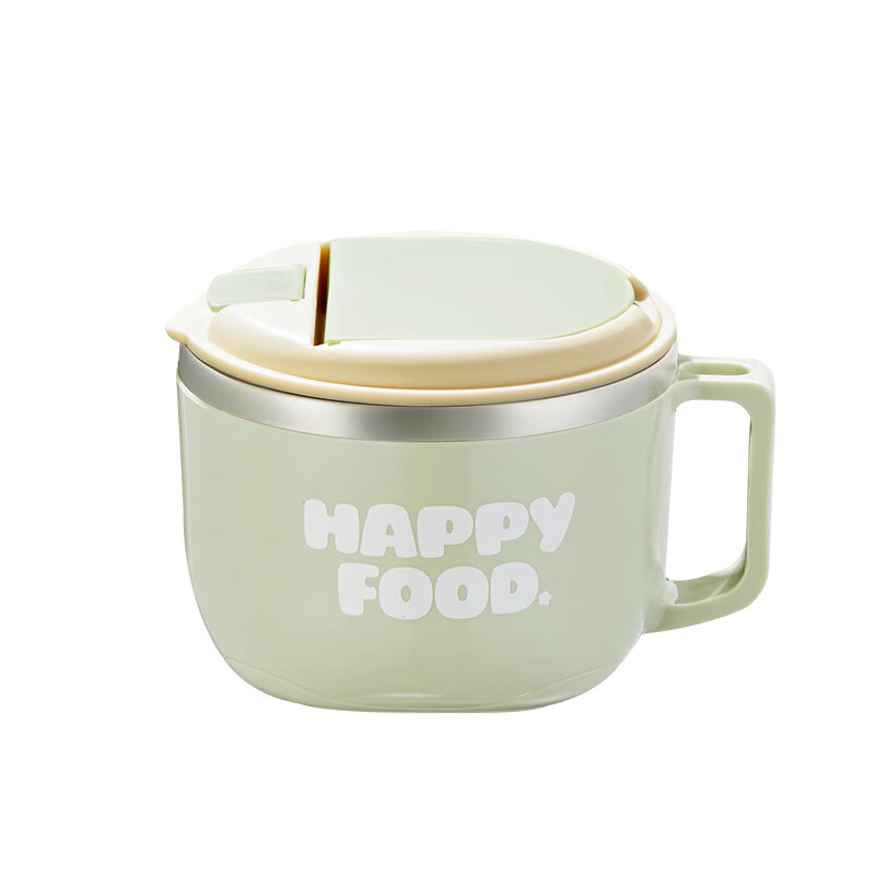 京东京造316L不锈钢泡面碗 上班族饭盒小学生隔热防烫1.3L 配筷勺