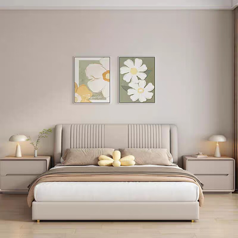 2025年新款实木烤漆床头柜现代简约轻奢极简卧室储物小型收纳柜 浅灰色[实木净味烤漆] 整装发货50x40x50cm