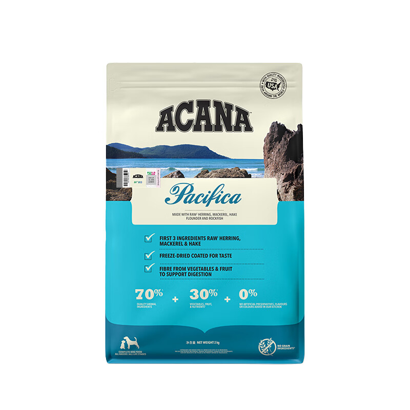 愛肯拿（ACANA）爱肯拿进口狗粮通用缓解泪痕鸭肉梨老龄犬海洋盛宴全犬粮2kg 海洋盛宴狗粮2kg【效期26/2】