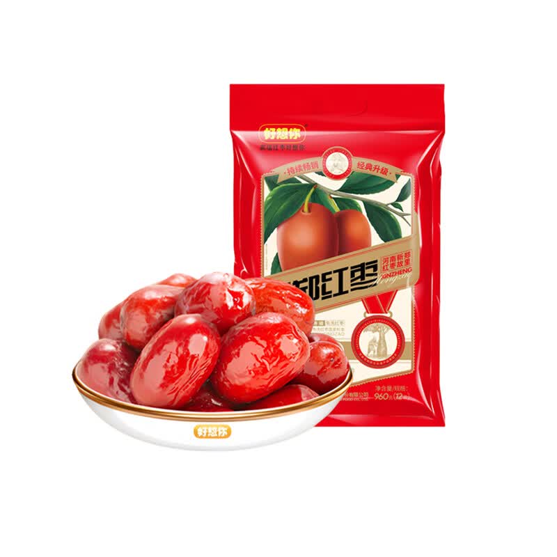 好想你新郑红枣960g*2袋新枣特级即食红枣免洗大枣河南特产零食团购 新郑红枣960gx2袋+枣片20片