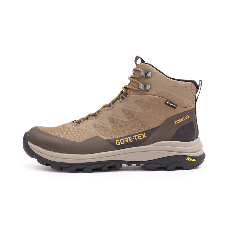 探路者（TOREAD）徒步鞋秋冬戶外舒適GORE-TEX防水VIBRAM輕量耐磨登山鞋 楓糖棕黑色 43