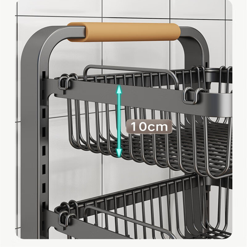 阳台洗衣机旁置物架落地洗衣液浴室盆子脸盆厕所多层卫生间收纳架 【白色】五层5板