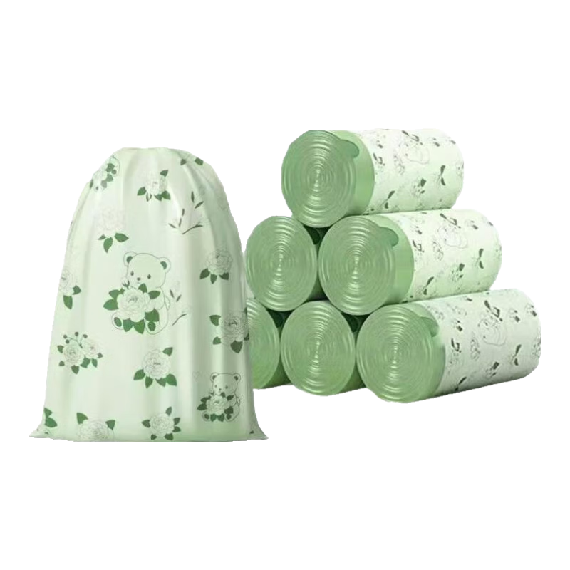 山茶花香氛垃圾袋 免撕大号大卷加厚抽取式可降解厨房家用除臭塑料袋45*45CM 山茶花免撕垃圾袋约50只