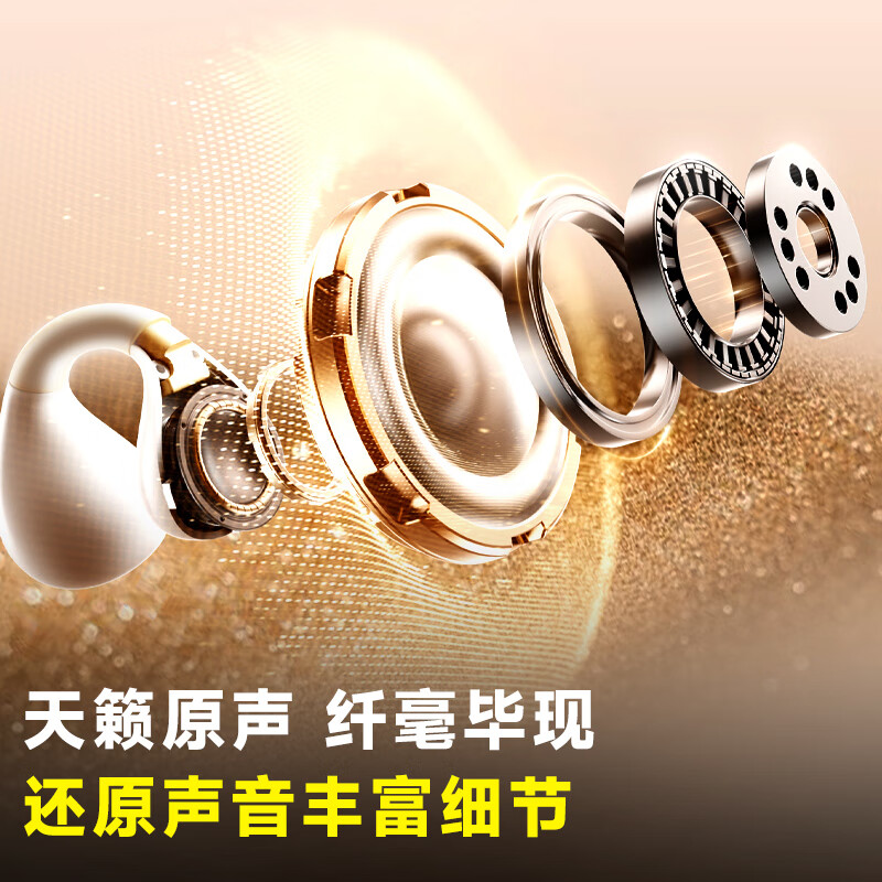电萝卜AI无线蓝牙耳机耳夹式 实时翻译运动耳机(AI智能降噪 搭载DeepSeek-R1)适用华为小米苹果 【HIFI音质 不漏音】耳夹式式橙