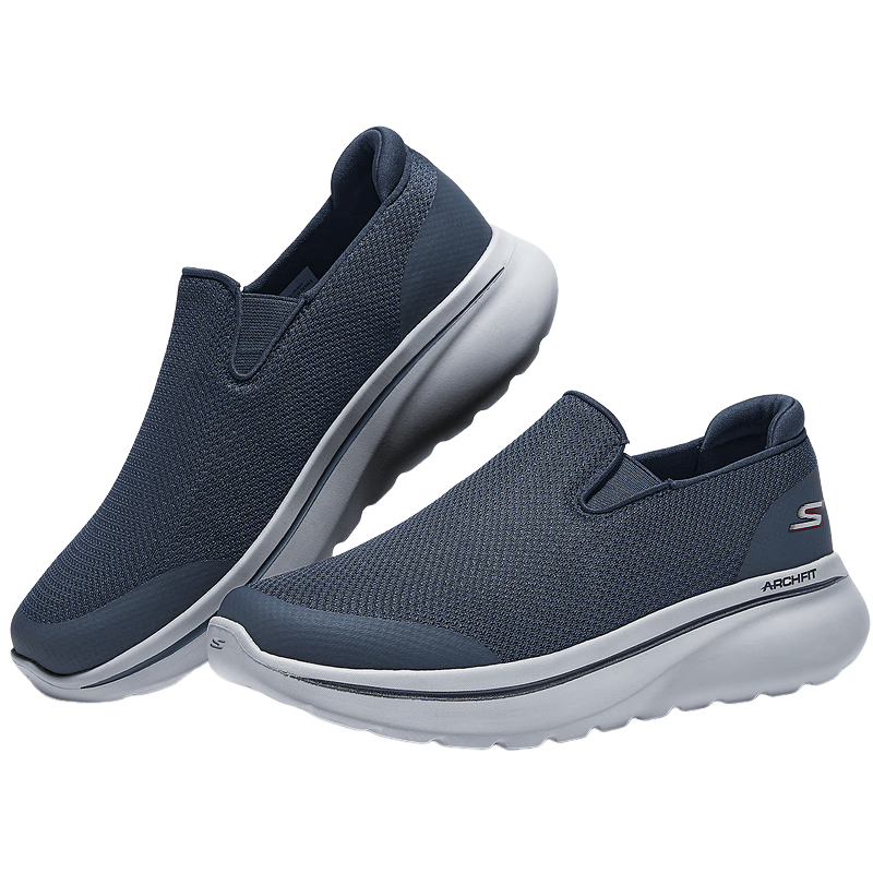 斯凯奇（Skechers）新年礼物男鞋2025年冬休闲健步鞋一脚蹬宽楦软底运动鞋布鞋217074