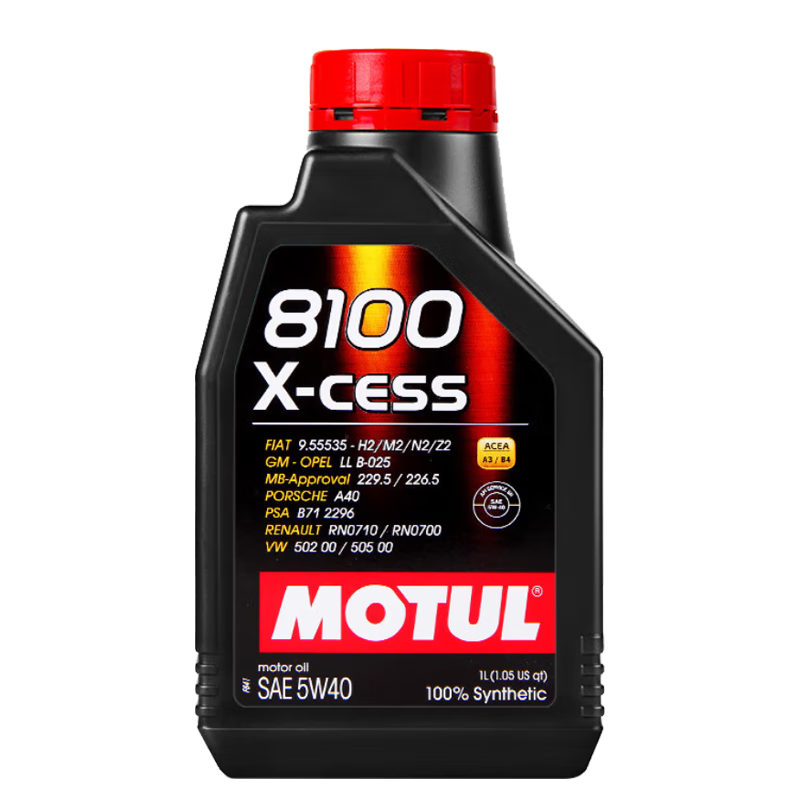 摩特（MOTUL）8100系列 全合成機(jī)油 汽機(jī)油 發(fā)動機(jī)潤滑油 汽車保養(yǎng) 8100X-cess 5W-40 1L