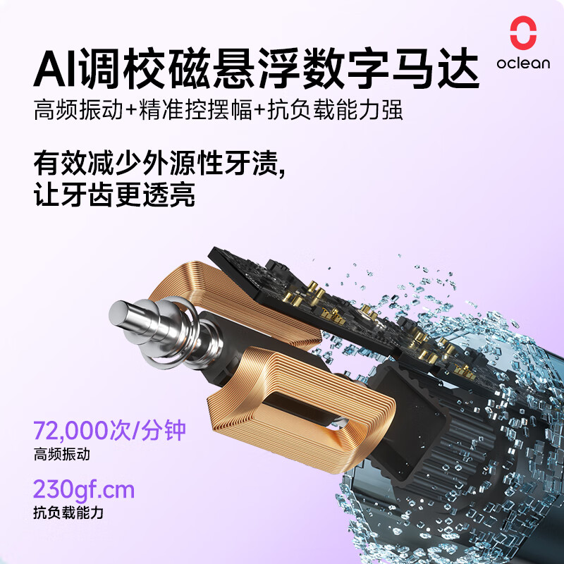 欧可林【教师节礼物】电动牙刷数字可视化智能刷牙AI智能体验拉满5大刷牙模式亮白清洁不伤牙龈X Pro 10 白色-到手刷头*4支
