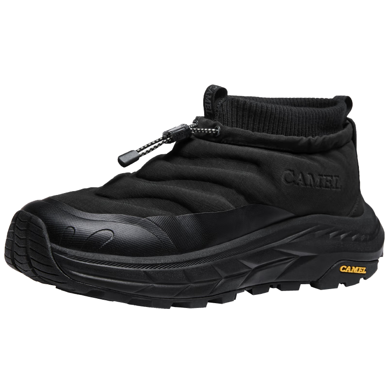 骆驼（CAMEL）【雪神】防泼水抓地保暖户外徒步雪地靴男 G15W342004 黑色 42