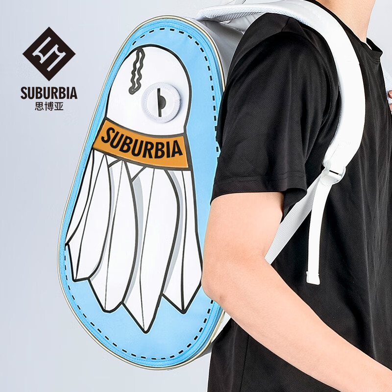 SUBURBIA专业羽毛球包大容量双肩男女新款多功能运动时尚背包漫画风显眼包 如图