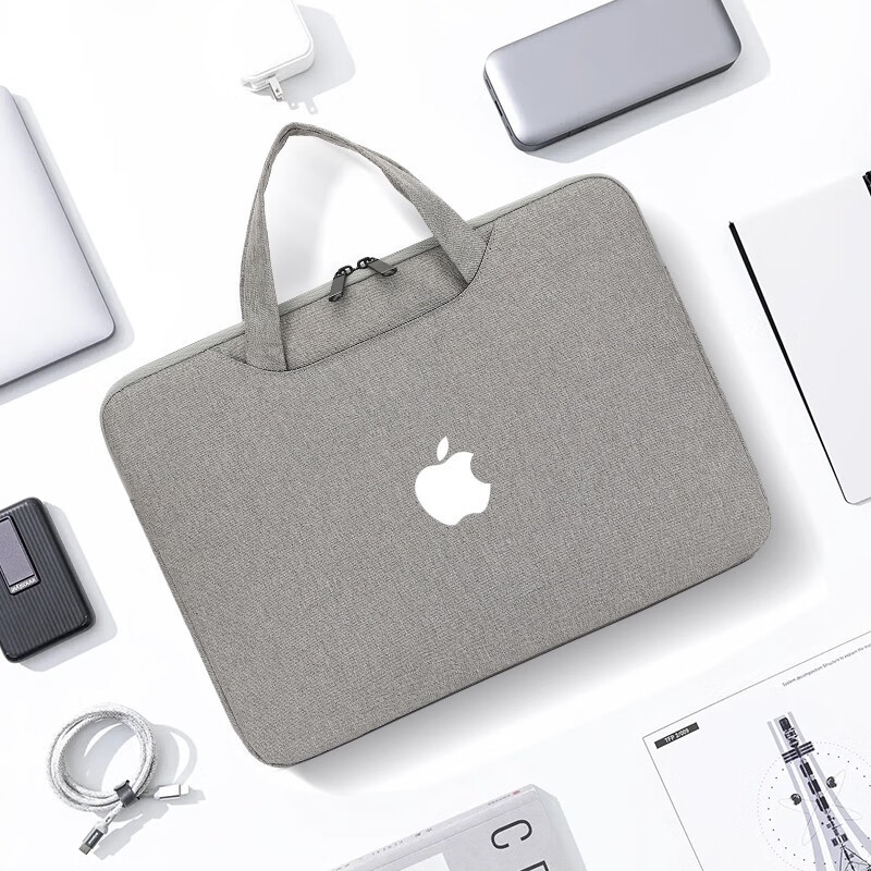 之宋气囊防震苹果Apple MacBook Air13.3英寸Pro 14/16笔记本电脑专用 浅灰色白色苹果标 13.3英寸