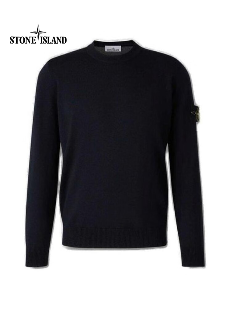 STONE ISLAND 石頭島 奢侈品 男士 輕身羊毛水手領(lǐng)套頭衫針織衫 BLUE 20 | L