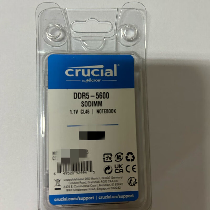Crucial英睿達鎂光全新 DDR5 5600Mhz 16G 32G 臺式機筆記本內存條 原盒+筆記本內存 16G 1GB 1條 螺絲刀翹片+5600頻率