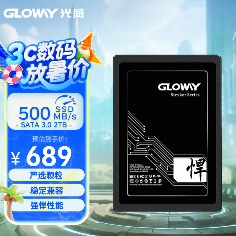 光威（Gloway）2TB SSD固态硬盘 SATA3.0接口 悍将系列 黑神话装机升级