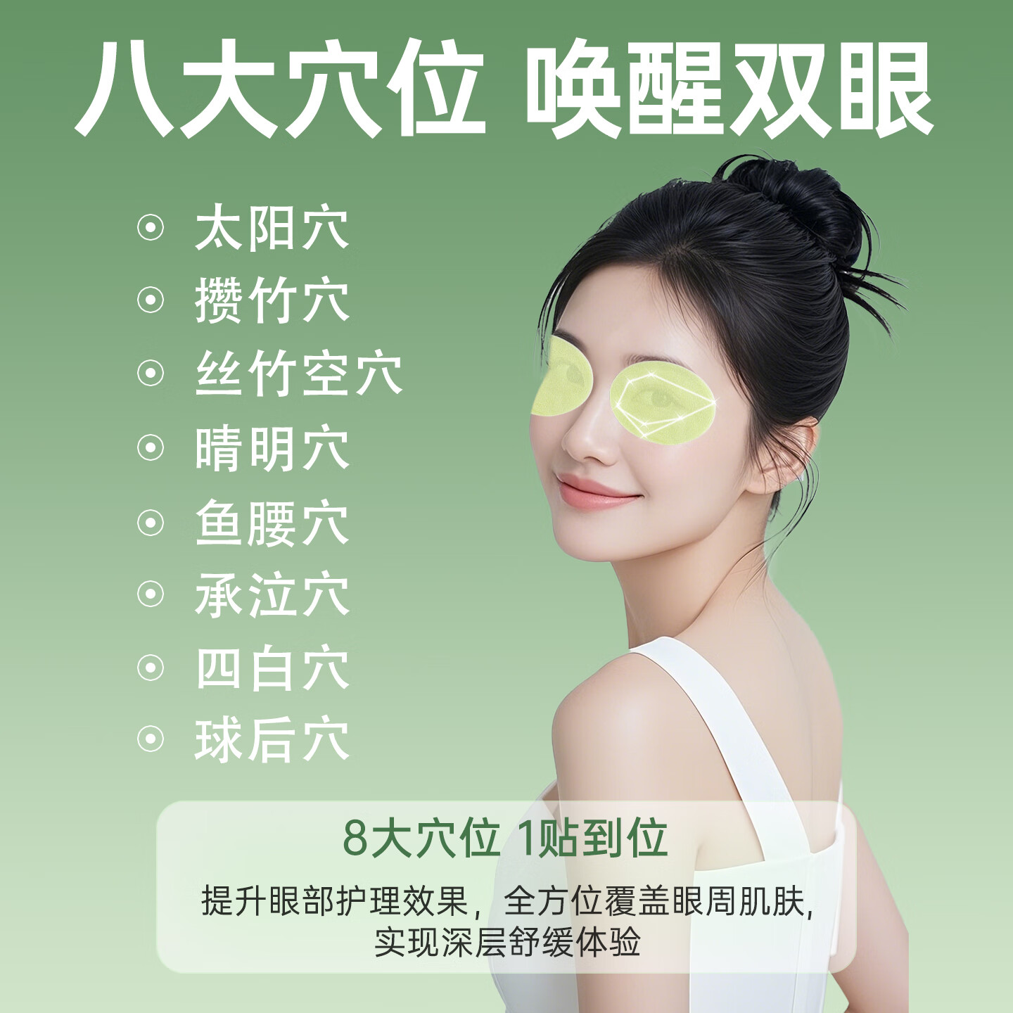 顾甜叶黄素决明子眼贴冷敷眼贴冰凉润目贴儿童学生成人男女通用 60贴【草本护眼贴 清爽润目】