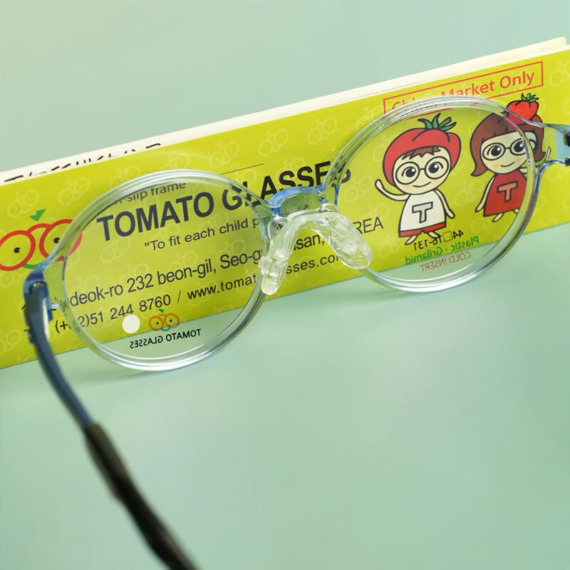 TOMATO韩国进口番茄儿童眼镜架框架超轻适配离焦镜片近视远视矫正TKBC款 TKBC1 透明蓝 44-16(建议6-8岁)