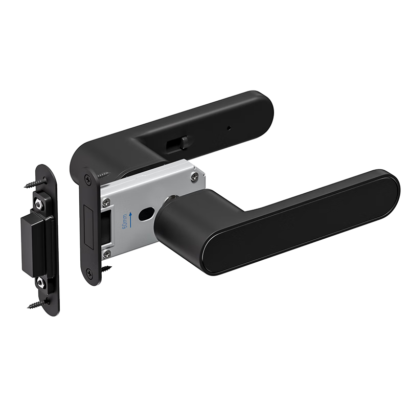 卡贝门锁室内生态磁吸锁卧室房门锁极简黑色木门锁具门把手