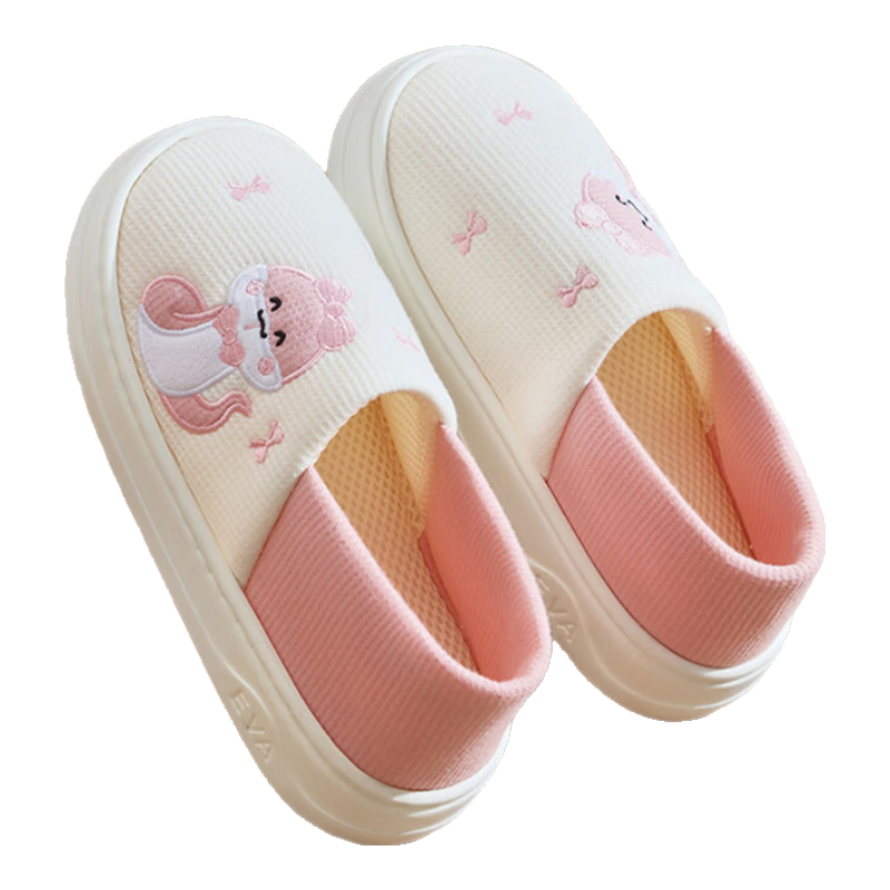 媽媽果（org.mama）月子鞋夏季孕婦拖鞋防滑產(chǎn)后厚底包跟產(chǎn)婦鞋子軟底秋季透氣秋冬款 新款【厚底網(wǎng)眼】萌蛇送福_粉 S（36-37）
