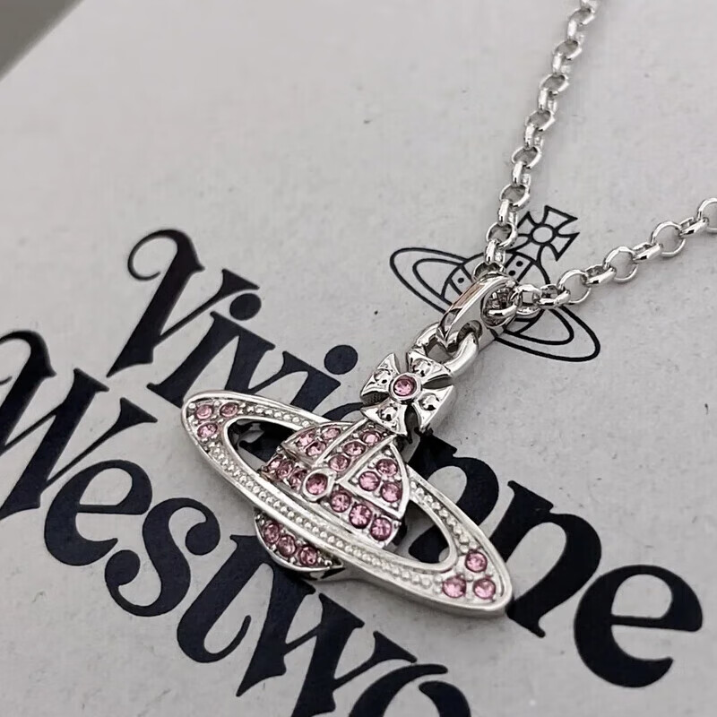 薇薇安·威斯特伍德（Vivienne Westwood）西太后项链土星吊坠项链女生锁骨链轻奢毛衣链送女友新年礼物 粉色-土星项链
