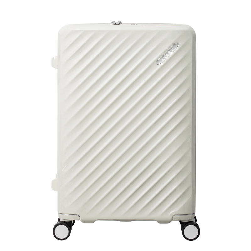 美旅箱包行李箱可上飛機登機箱旅行箱拉桿箱高光箱燕麥白20英寸NN7密碼箱