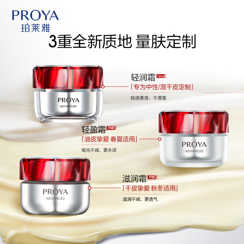 珀莱雅红宝石面霜轻盈型50g*2 抗皱淡化细纹（组套内已含赠品）