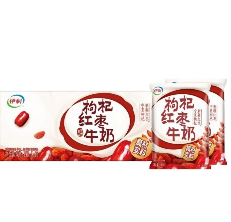 伊利伊利红枣枸杞牛奶230ml*16袋便携含乳饮料送人礼品早餐奶清仓 伊利红枣枸杞牛奶230ml*16袋