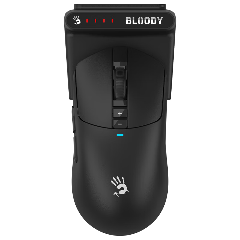 双飞燕(A4TECH)野蛮部落R72ProDuo 大手无线USB游戏鼠标 血手幽灵充电底座吃鸡CS三角洲轻量化3395电竞鼠标 黑色