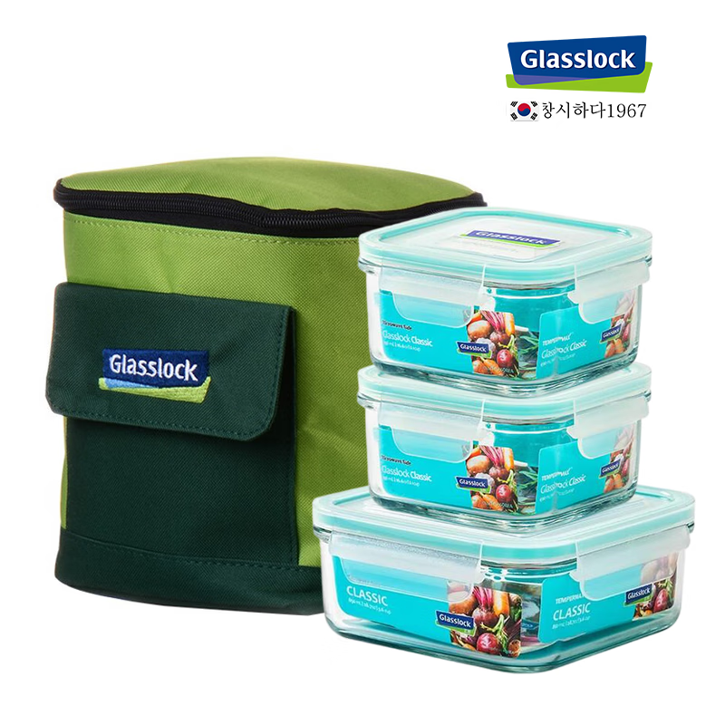 GLASSLOCK �������ȸֻ��������ʺб㵱���п�΢���Ӻ���ˤ�轺Ȧ��ɫ��� ΢��|����490ml*2+����850ml+��