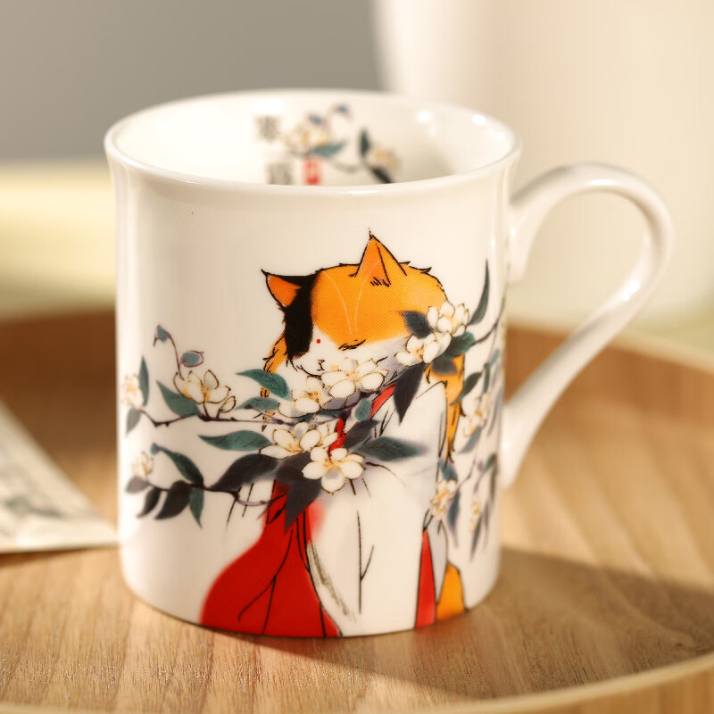 觀復观复博物馆寒露节气系列马克杯观复猫文化创意骨瓷水杯可爱情侣款