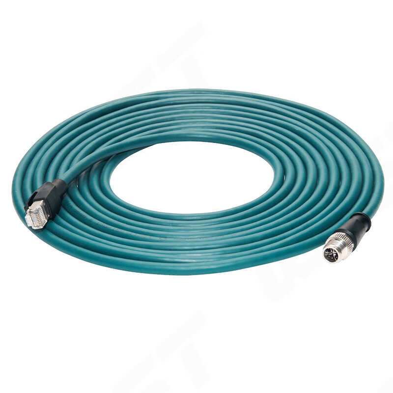 WNSTM12X编码8针转RJ45兼容康耐视CCB-84901-2001-05基恩士工业相机读码器高柔网线 静态-固定安装 5米 长度支持定制 15米