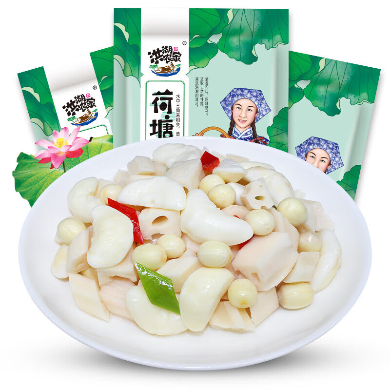 华贵湖北洪湖泡藕带酸辣泡椒藕尖藕片藕簪食材 荷塘三宝450g*3袋