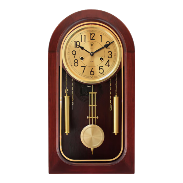 北極星（POLARIS）百年品牌復古實(shí)木裝飾座鐘黃銅精致報時(shí)鐘表銅制機芯打點(diǎn)報時(shí)擺鐘 2088