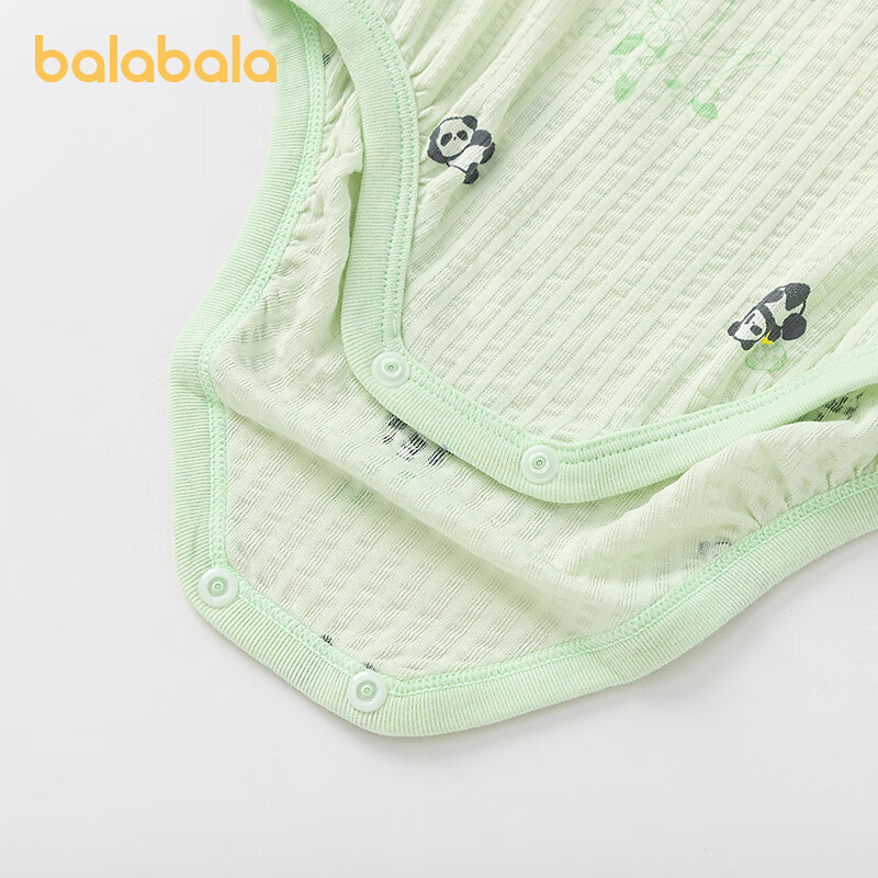 巴拉巴拉婴儿包屁衣男女童爬爬服衣服夏季薄款2025新款两件装新生儿连体衣 绿色调00344 73cm