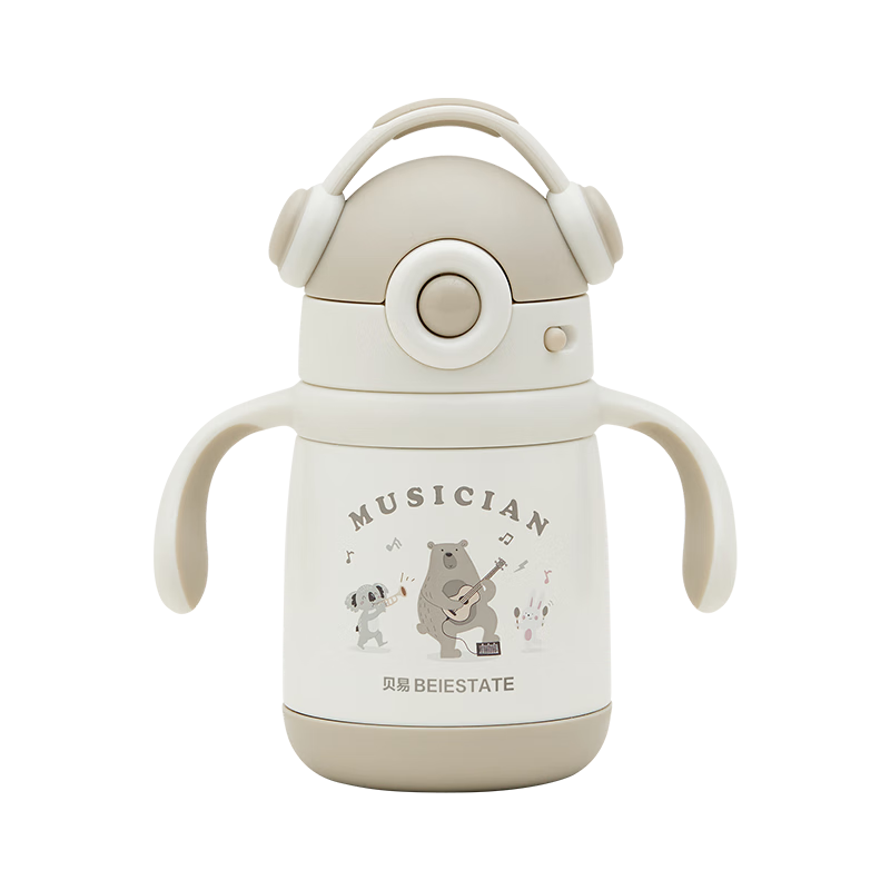 贝易儿童保温杯小月龄宝宝6个月以上316L不锈钢婴幼儿奶瓶防呛防漏水