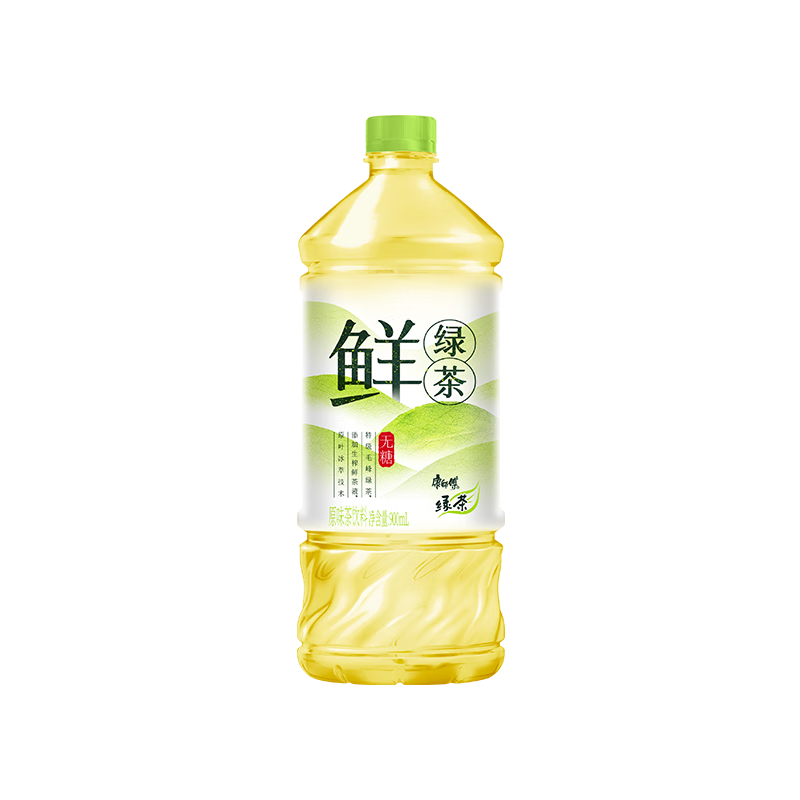 康师傅无糖鲜绿茶 鲜采生榨 冰萃鲜茶饮料 900ml*8瓶 900ml*8