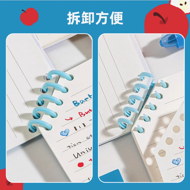 三年二班愤怒的水果活页线圈本高颜值ins风文具b5不硌手笔记本记事本错题2025新款学习考研专用日记本本子 【大号】全家福4本装