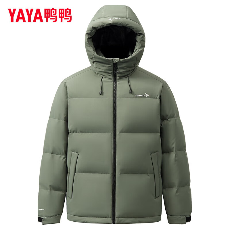 鸭鸭(YAYA)羽绒服男士短款2025冬季新款时尚舒适百搭商务休闲加厚面包服外套 黑色 S 165