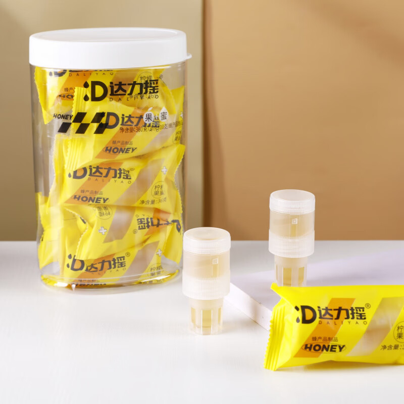 達力搖（daliyao）蜂蜜檸檬水出游飲料便攜瓶分離式蓋子百香果小青柑蜂蜜枸杞 檸檬味36g*10支