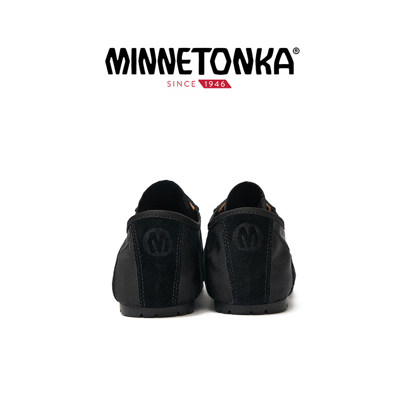 迷你唐卡（Minnetonka）女鞋Nylon Basic MS70德训鞋尼龙面料轻量透气百搭复古平底运动鞋 MS70501-BLK 黑色 40
