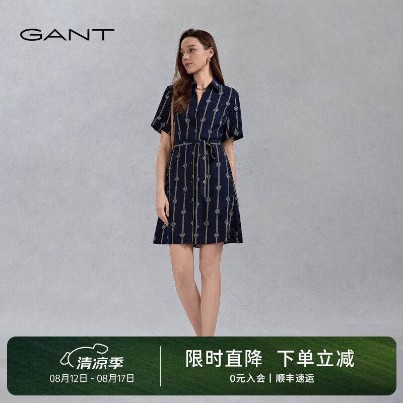 GANT/����Ůʿ�����г�ȹ��Լ���ų���ȹ��ĸӡ������ϵ������ȹ 433ҹ��ɫ M (36)