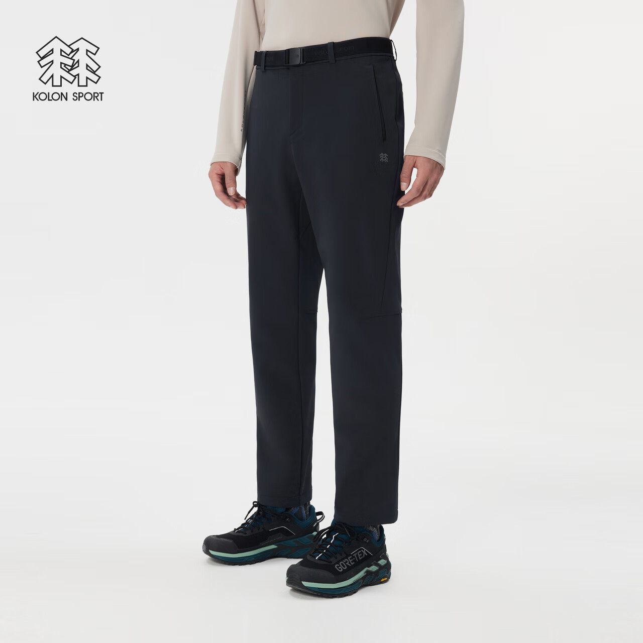 KOLON SPORT/可隆户外软壳裤 男子防泼水防静电防风石墨烯长裤 LHLP5WNT25-BK 黑色 XL 180/86A