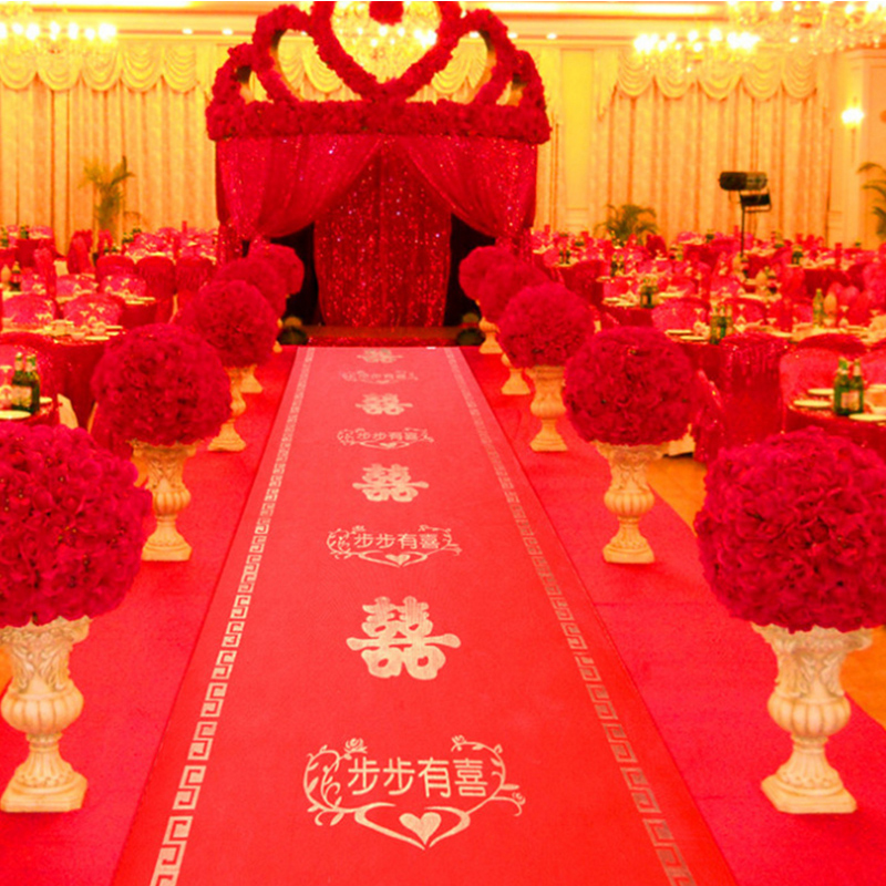 梦桥 红地毯 结婚用品婚庆礼一次性红地毯引路开业婚礼迎宾舞台大红地毯10m