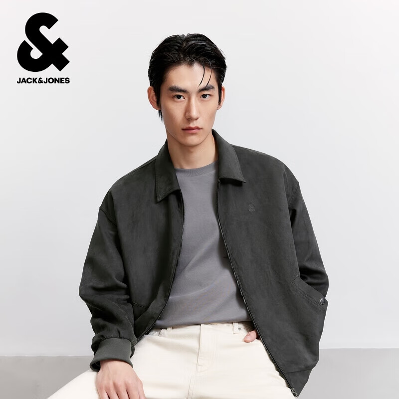 杰克·琼斯（JACK&amp;JONES） 男装秋季夹克时尚日常尖领领口拉链门襟双侧插袋上衣225321052