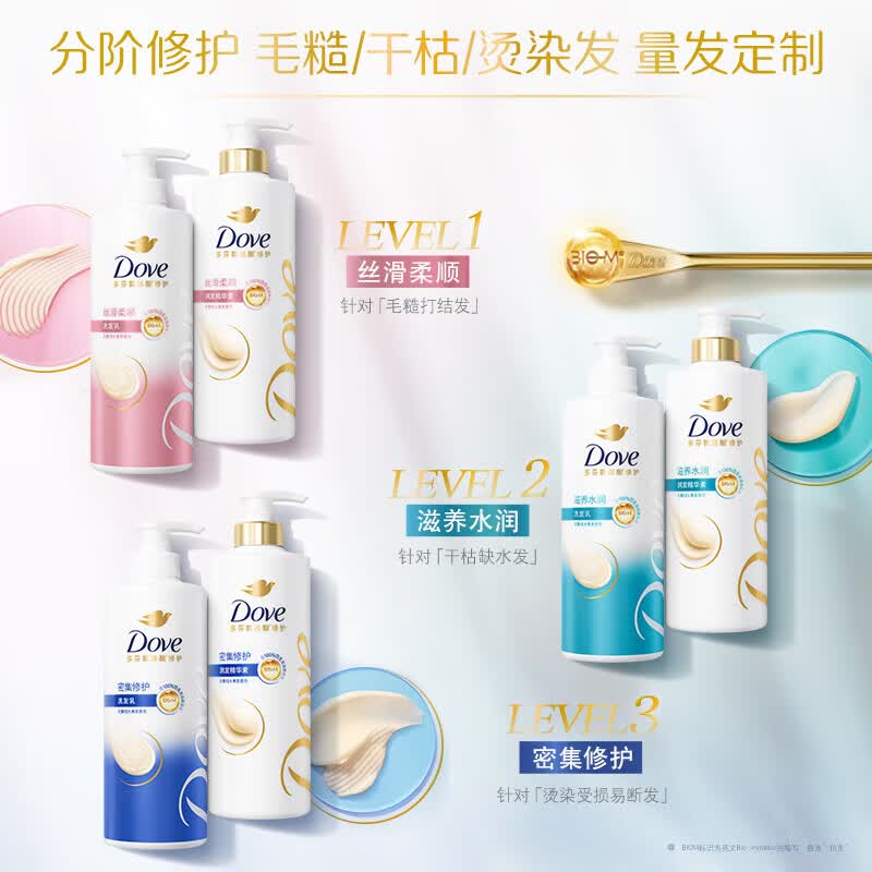 多芬(Dove)洗发水护发素沐浴露套装组合持久留香大容量正品牌官方旗舰店 水润洗发露380g+沐浴露300g+护发素380g+沐浴露100g