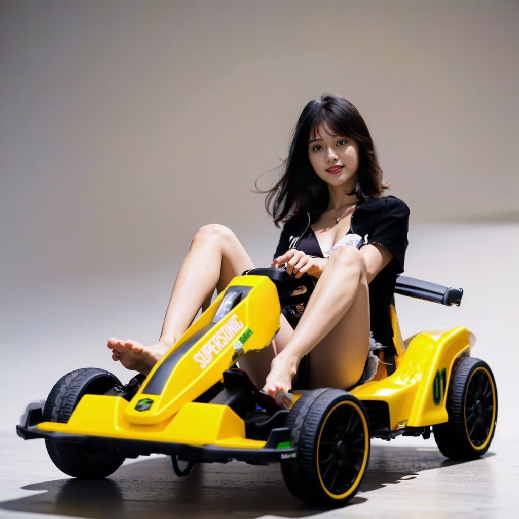 孩儿乖卡丁车男女宝宝成人可坐高端儿童卡丁车漂移赛车四轮电动车卡丁车 C款黄色12V+低速+可伸缩+遥控 双驱-护具头盔 京东折扣/优惠券