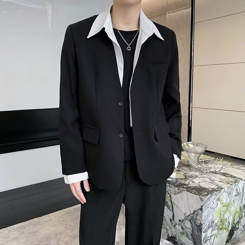 玖臧冰感衬衫男短袖夏季潮牌痞帅宽松简约五分袖学生纯色半袖衬衣服 338黑色 5XL