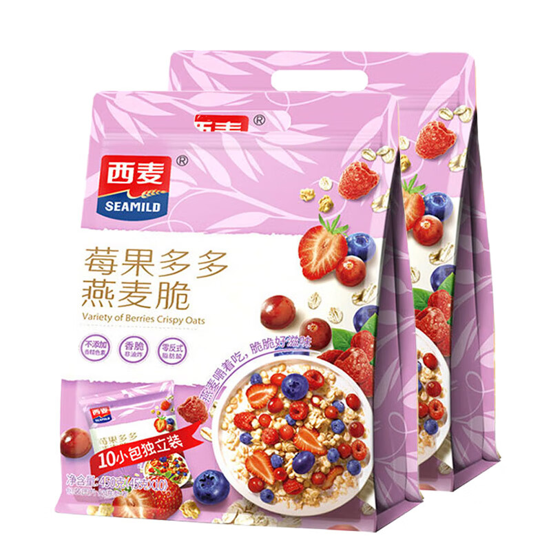 西麦 水果果粒坚果燕麦脆 450g*2袋 