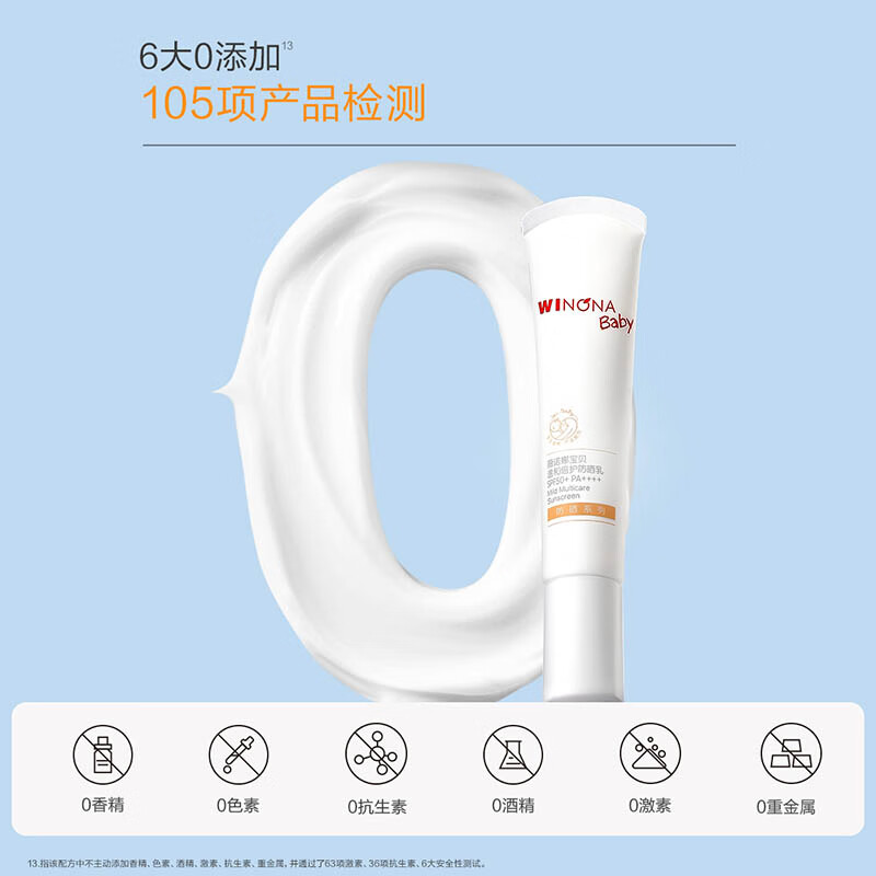 薇诺娜宝贝儿童防晒乳15ml*2婴儿宝宝0岁+可用高倍防晒乳SPF50+PA++++体验装