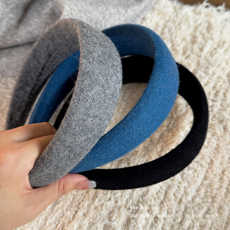 清晨的星星韩系日常外戴毛呢发箍女高颅顶发卡洗脸压发头箍2025秋冬新款发饰 奶咖色